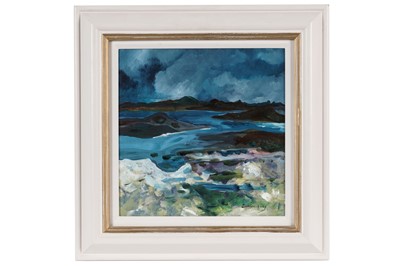 Lot 962 - Katherine Swinfen Eady - Cloud Building Up, Evening, Above Taransay, Harris | oil