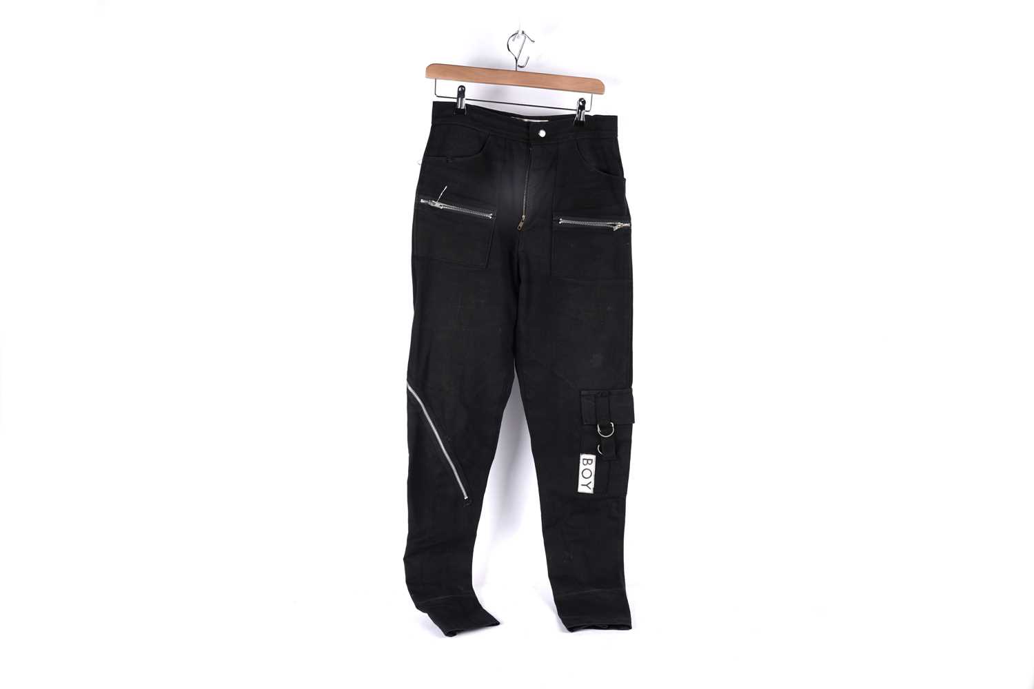 Lot 117 - 1970s: a pair of Stephane Raynor and John Krivine BOY of London Punk scene trousers