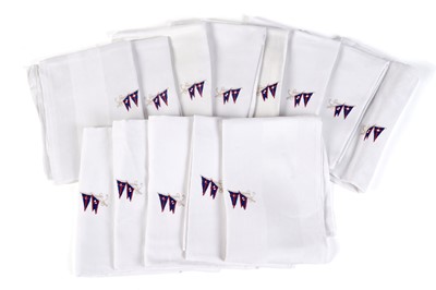 Lot 667 - A collection of thirteen linen napkins