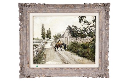 Lot 226 - 20th Century Continental - Encounter on a Country Road | oil