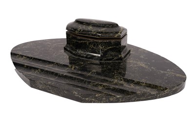 Lot 311 - An Art Deco black onyx desk stand