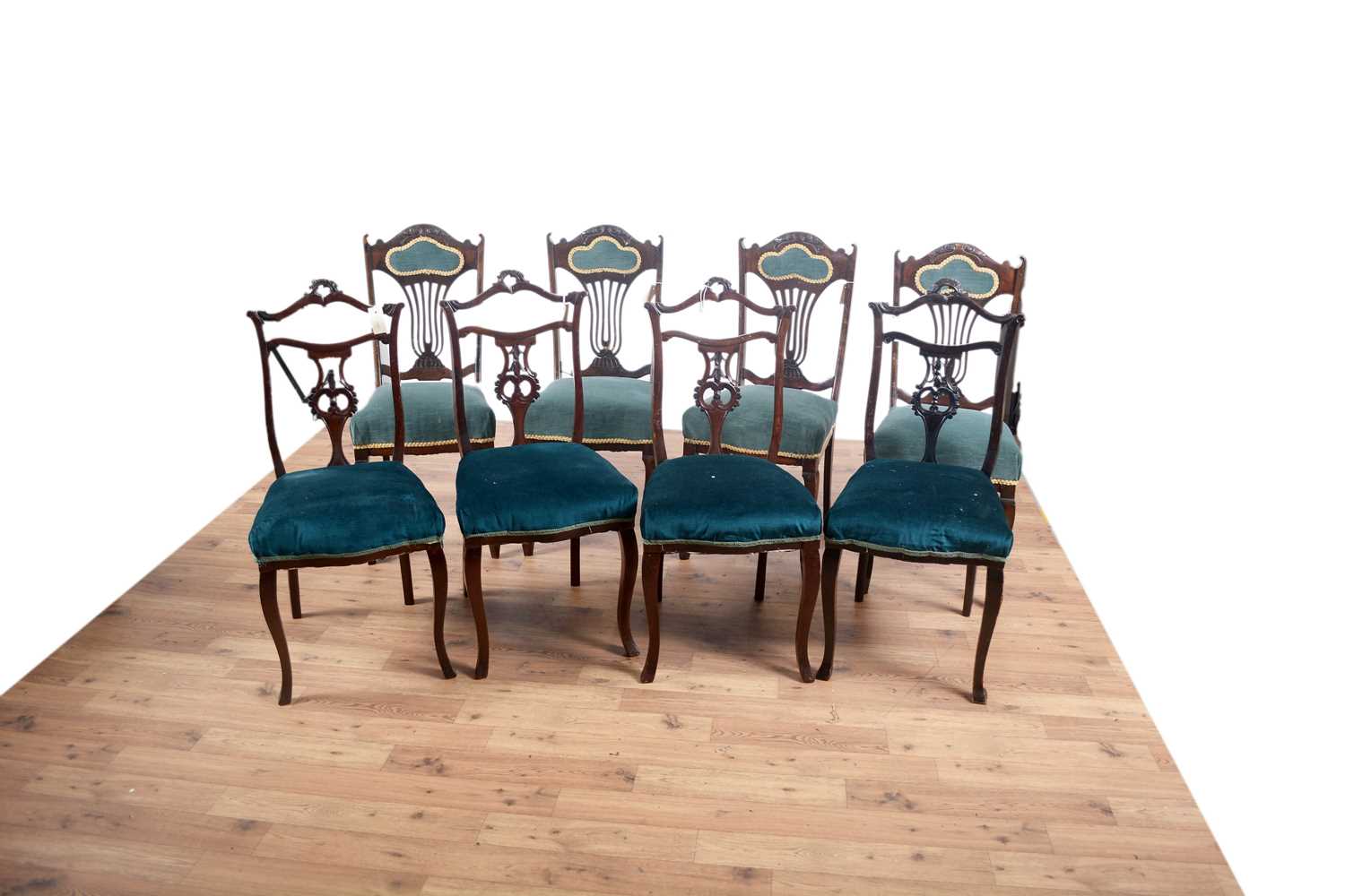 Lot 96 - Two sets of four Victorian dining chairs