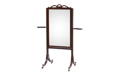 Lot 1403 - A Regency mahogany cheval mirror