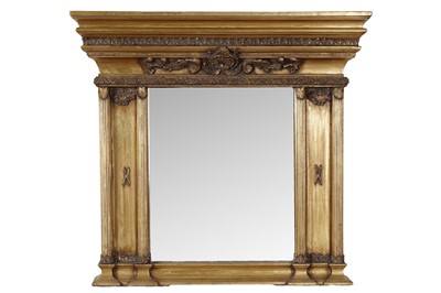 Lot 151 - A Victorian style gold painted over mantel mirror