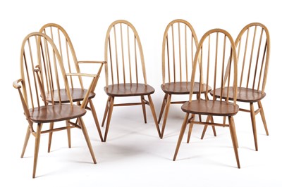 Lot 751 - A suite of six Ercol elm and beech ‘Quaker’ dining chairs