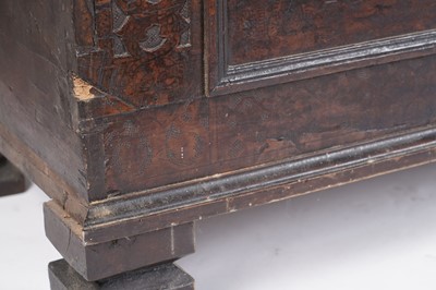 Lot 1419 - A large Italian walnut cassone/coffer