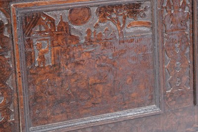 Lot 1419 - A large Italian walnut cassone/coffer