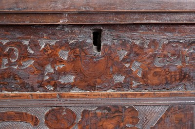 Lot 1419 - A large Italian walnut cassone/coffer