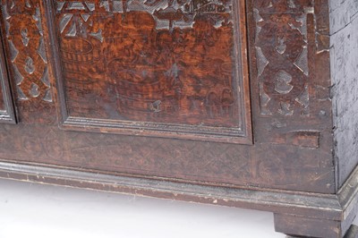 Lot 1419 - A large Italian walnut cassone/coffer