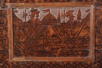 Lot 1419 - A large Italian walnut cassone/coffer