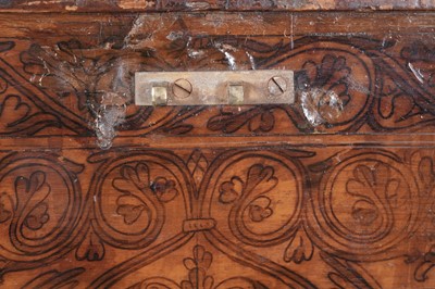 Lot 1419 - A large Italian walnut cassone/coffer