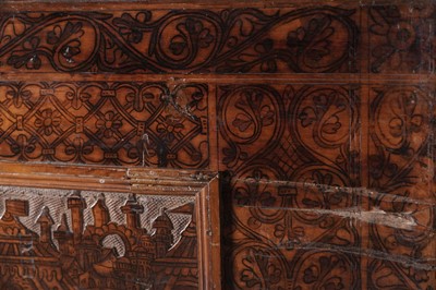 Lot 1419 - A large Italian walnut cassone/coffer