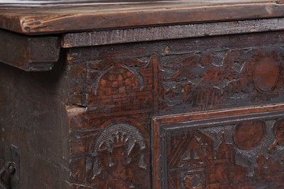 Lot 1419 - A large Italian walnut cassone/coffer