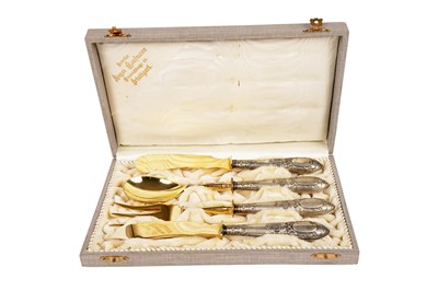 Lot 303 - A German four-piece silver handled cutlery set