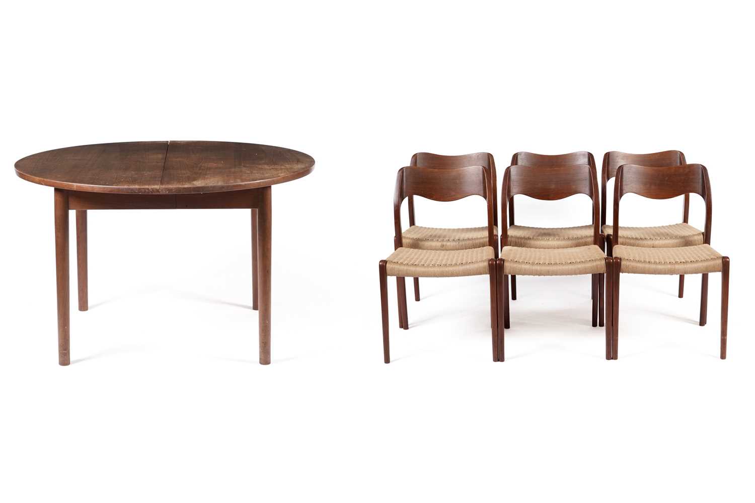 Lot 783 - A set of six Møbelfabrik Danish model 71 dining chairs by Niels Otto Moller