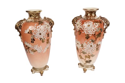 Lot 312 - A pair of late 19th Century Satsuma vases