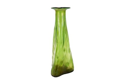 Lot 884 - A Bohemian iridescent green glass vase