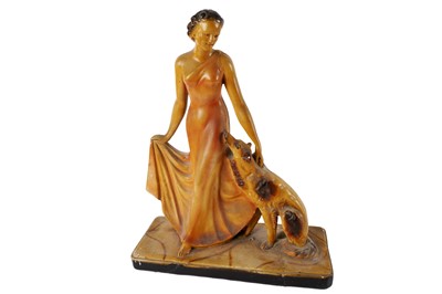 Lot 474 - An Art Deco style plaster figure of a lady