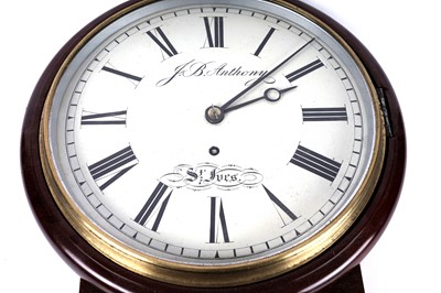 Lot 1374 - J.B. Anthony, St. Ives: a late 19th Century wall timepiece