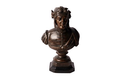 Lot 1386 - After Albert Carrier-Belleuse - Bust of Dante Alighieri | bronzed spelter