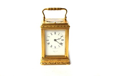 Lot 1373 - Drocourt, Paris: a 19th Century French gilt brass repeating carriage clock