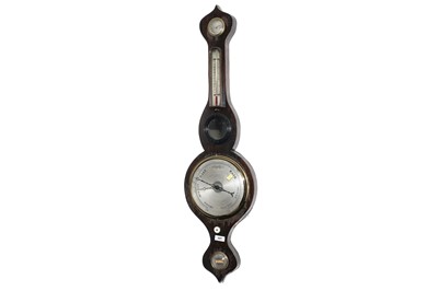 Lot 161 - A 19th Century stained hardwood wheel barometer