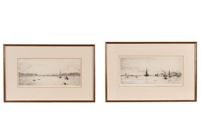 Lot 8 - William Lionel Wyllie - HMS Revenge, Portsmouth and The Oban Regatta | signed etchings