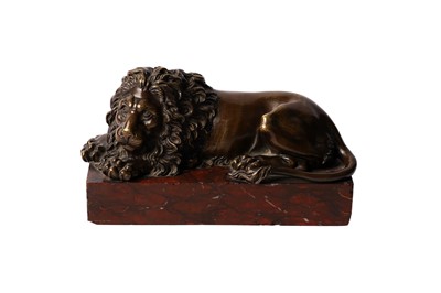 Lot 1383 - A 19th Century bronze sculpture of a recumbent lion