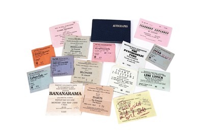 Lot 328 - An autograph book; and a collection of concert tickets