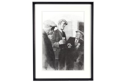 Lot 1459 - Nigel Mason - The Oldtimers | chalk and charcoal on paper