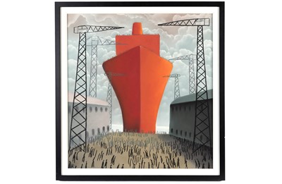 Lot 1014 - Mackenzie Thorpe - The Big Ship | pastel