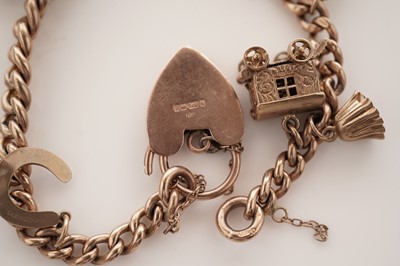 Lot 5 - A 9ct rose gold charm bracelet