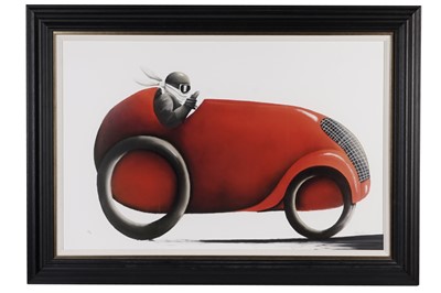 Lot 996 - After Mackenzie Thorpe - The Fastest Car in the World | limited edition hand-finished mixed media