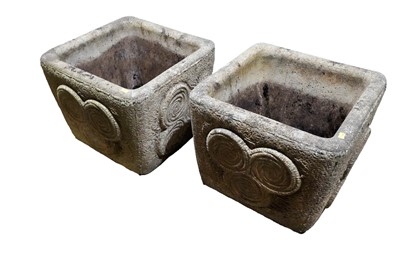 Lot 497 - A pair of composite square garden planters