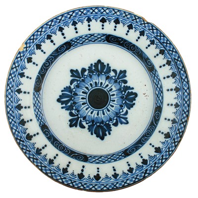 Lot 59 - A late 18th to early 19th Century Dutch pottery Delft charger