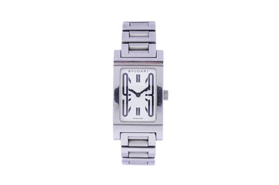 Lot 577 - Bulgari Rettangolo: a stainless steel cased lady's wristwatch