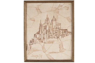 Lot 936 - Francis Newton Souza - Fortress | pen and ink