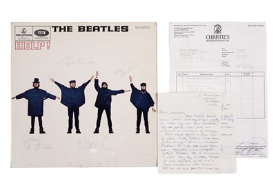 Lot 337 - The Beatles - Help!, 1965 pressing, record sleeve signed by all four Beatles