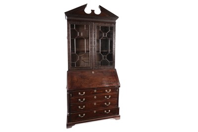 Lot 453 - A handsome mid-18th Century mahogany bureau bookcase