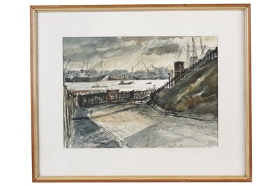 Lot 354 - Albert Henry Herbert - The Dock from North Shields | watercolour