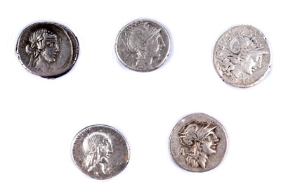 Lot 1303 - Roman Republic Coinage, five Denarius