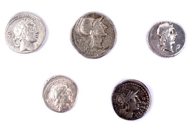 Lot 1304 - Roman Republic Coinage, five Denarius