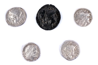 Lot 1307 - Roman Republic Coinage, four Denarius and another