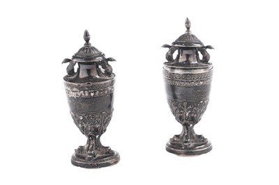 Lot 67 - A pair of late 18th century Italian silver condiments