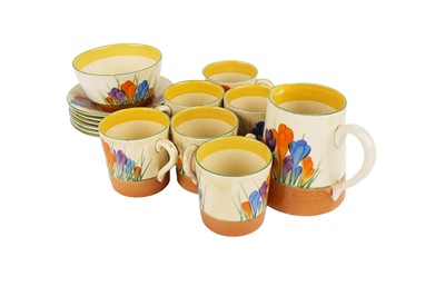 Lot 867 - A Clarice Cliff ‘Crocus’ pattern part coffee service