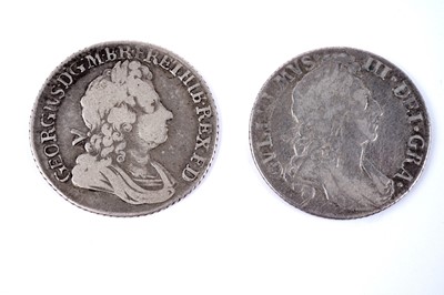 Lot 1239 - A William III shilling; and a George I shilling