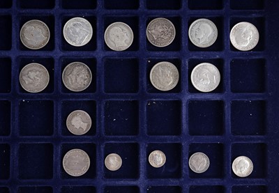 Lot 1245 - A selection of small silver coins, 6d to 1d