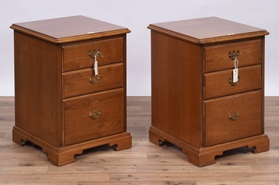 Lot 58 - Younger Furniture: a pair of teak bedside drawers; and a Georgian bedside cupboard