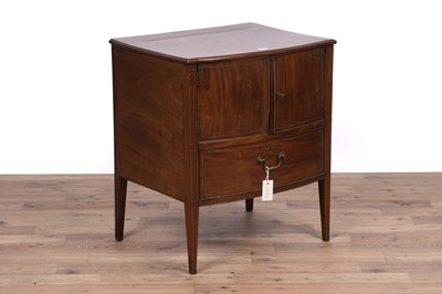 Lot 58 - Younger Furniture: a pair of teak bedside drawers; and a Georgian bedside cupboard