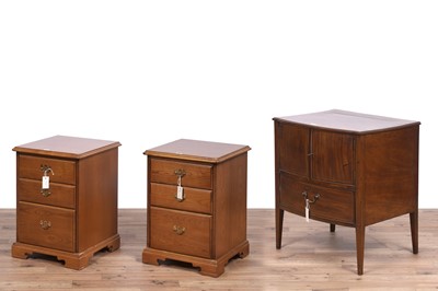 Lot 58 - Younger Furniture: a pair of teak bedside drawers; and a Georgian bedside cupboard